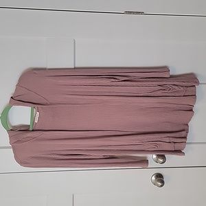 August Mist Blush Pink Hooded Cardigan Size 1X